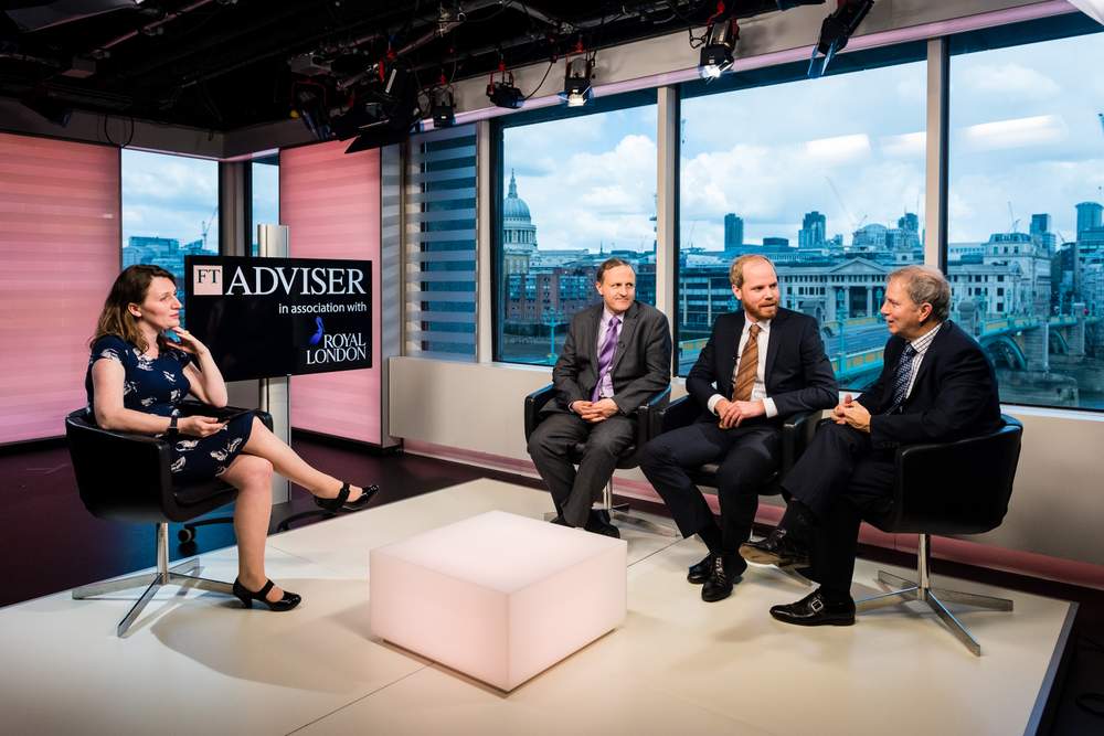 L to R: Emma Ann Hughes, editor of FTAdviser\/Financial Adviser; Steve Webb, director of policy for Royal London; Ben Gaukrodger, manager of savings policy for the Association of British Insurers; and Billy Burrows, director of Retirement Intelligence